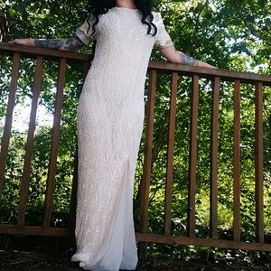 Vintage Stenay Beaded Gatsby Formal Dress Size 8